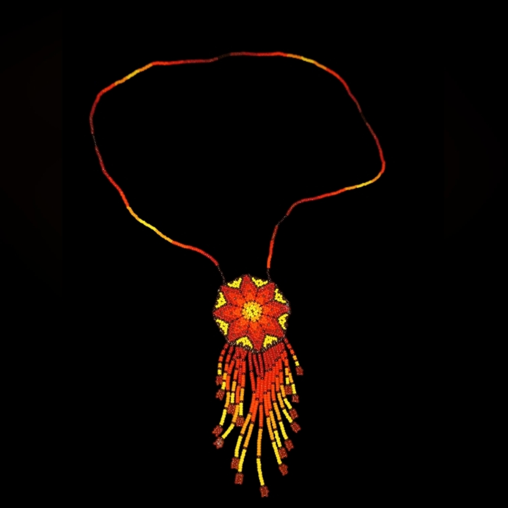 Hand beaded huichol necklace